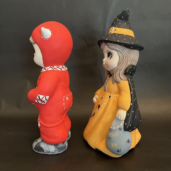 Ceramic Mold Witch & Devil Trick or Treat Halloween Hobbyist | VTG ‘87 | ~ 11” - Picture 3 of 14